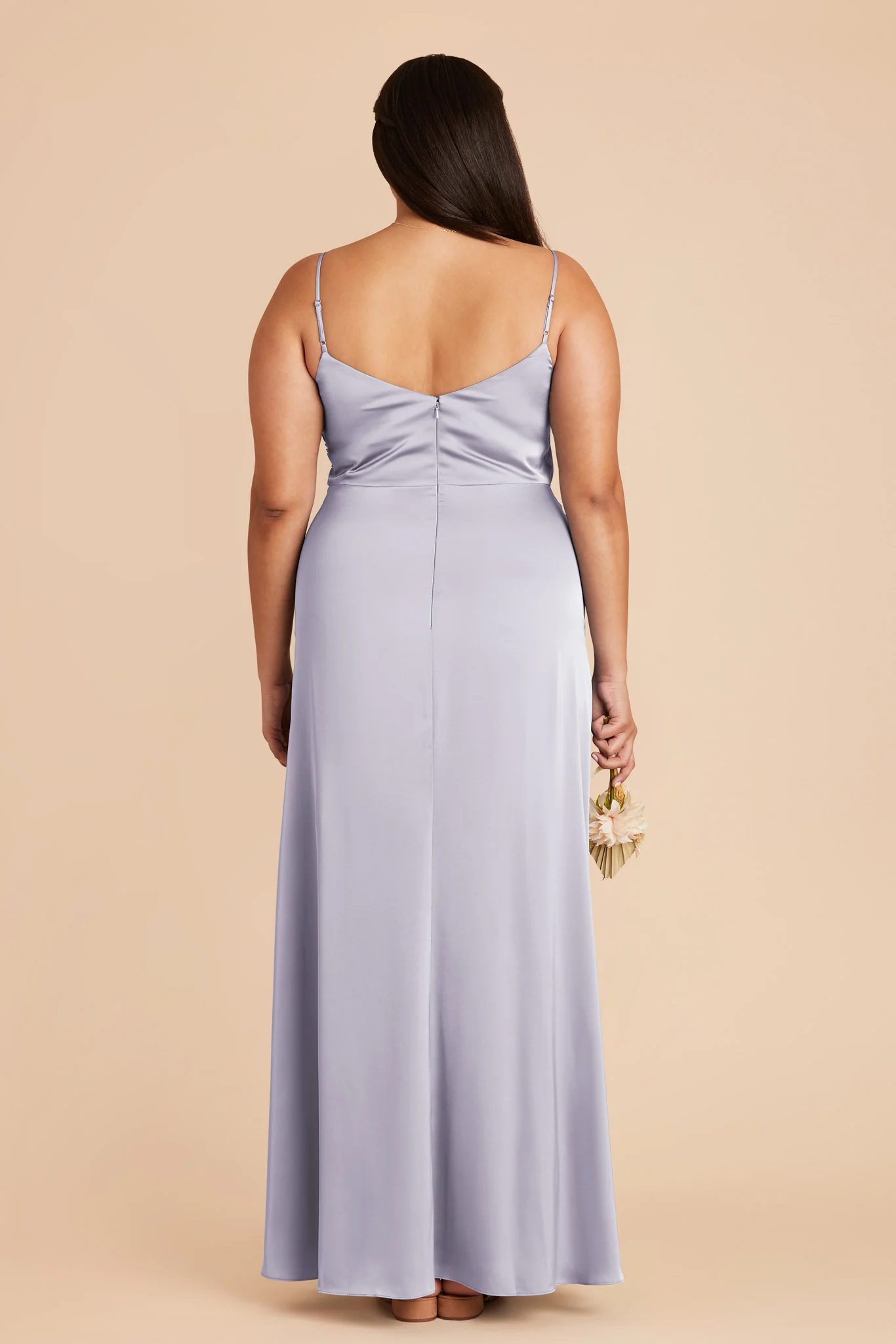 Catherine Matte Satin Dress - Periwinkle Blue - Image 10