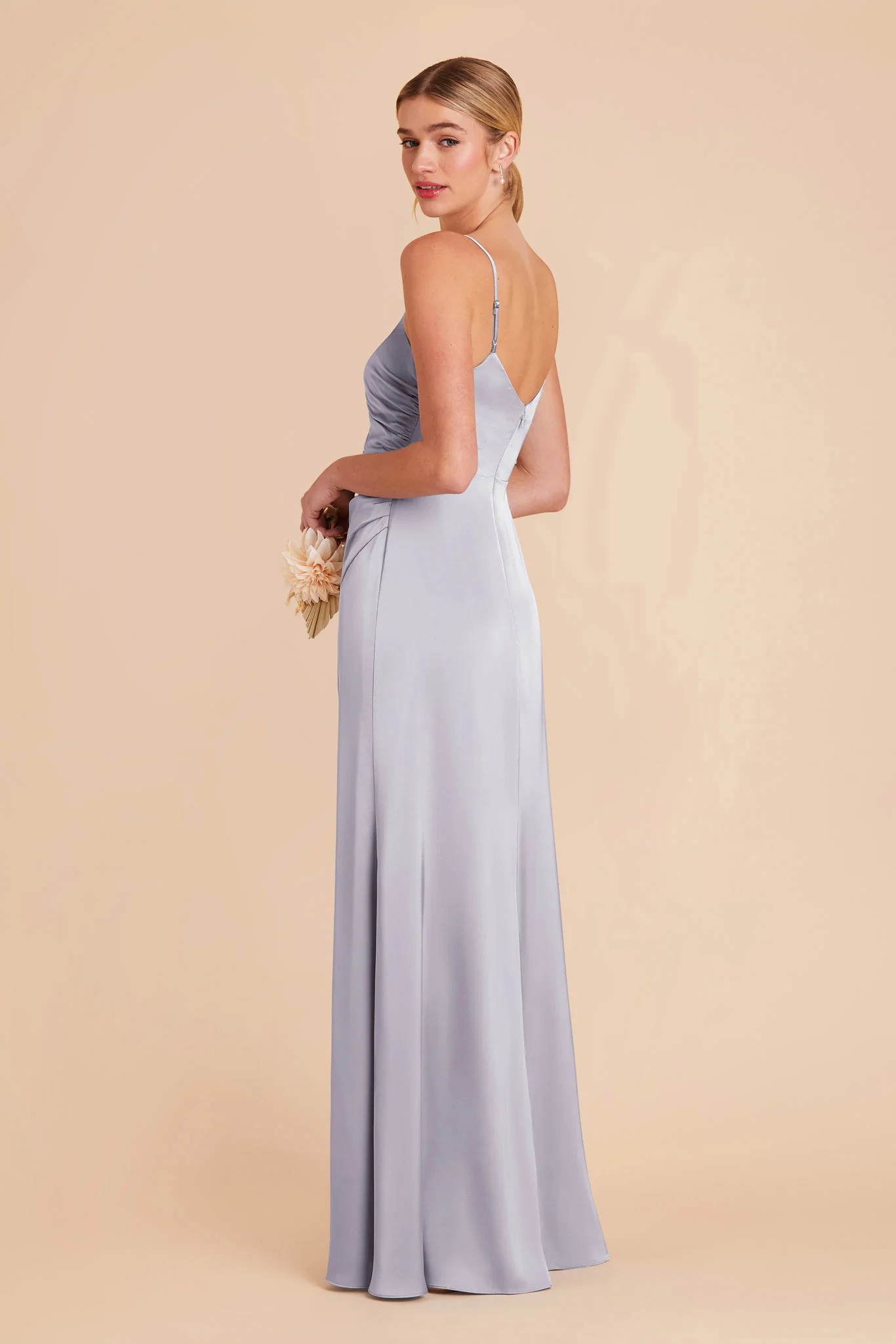 Catherine Matte Satin Dress - Periwinkle Blue - Image 5