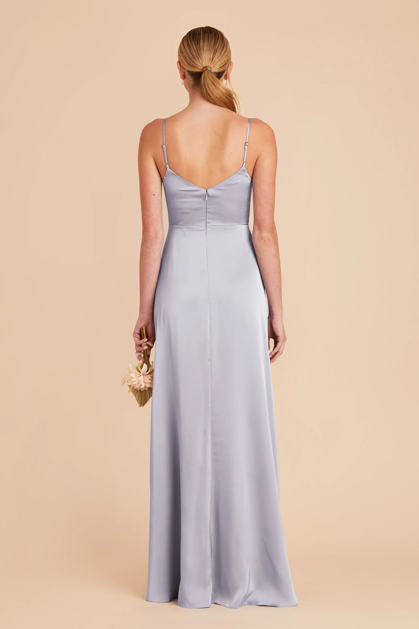 Catherine Matte Satin Dress - Periwinkle Blue - Image 6