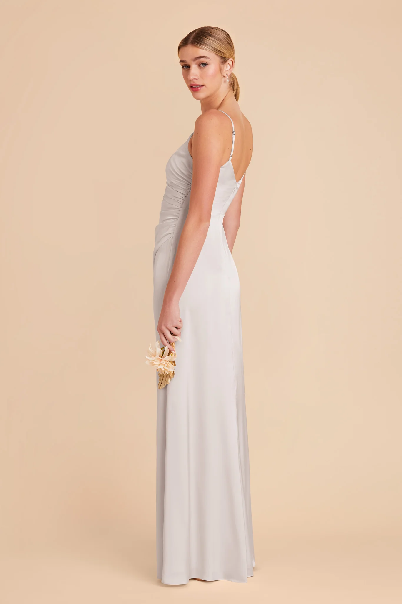 Catherine Matte Satin Dress - Platinum - Image 4