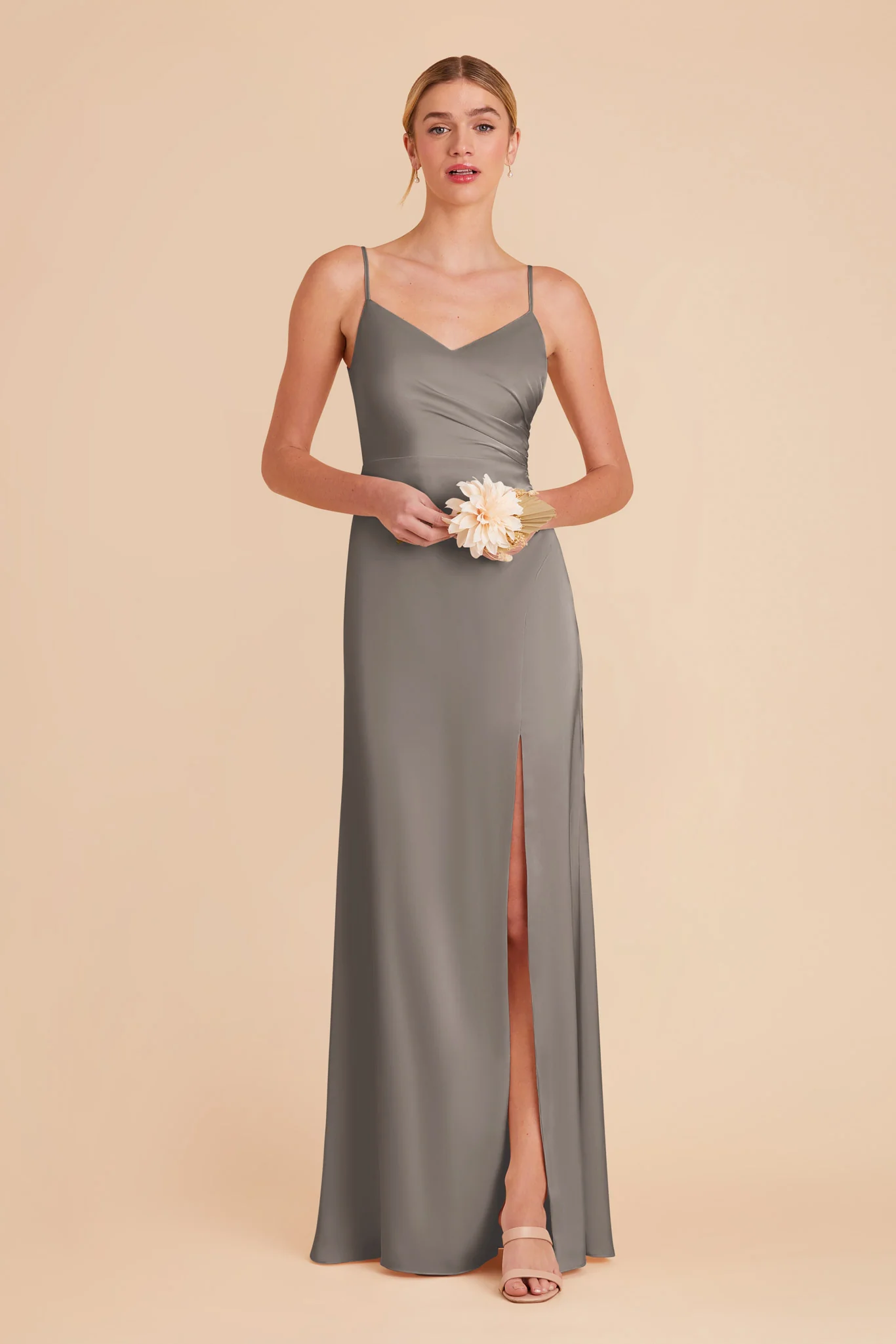 Catherine Matte Satin Dress - Quartz - Image 3
