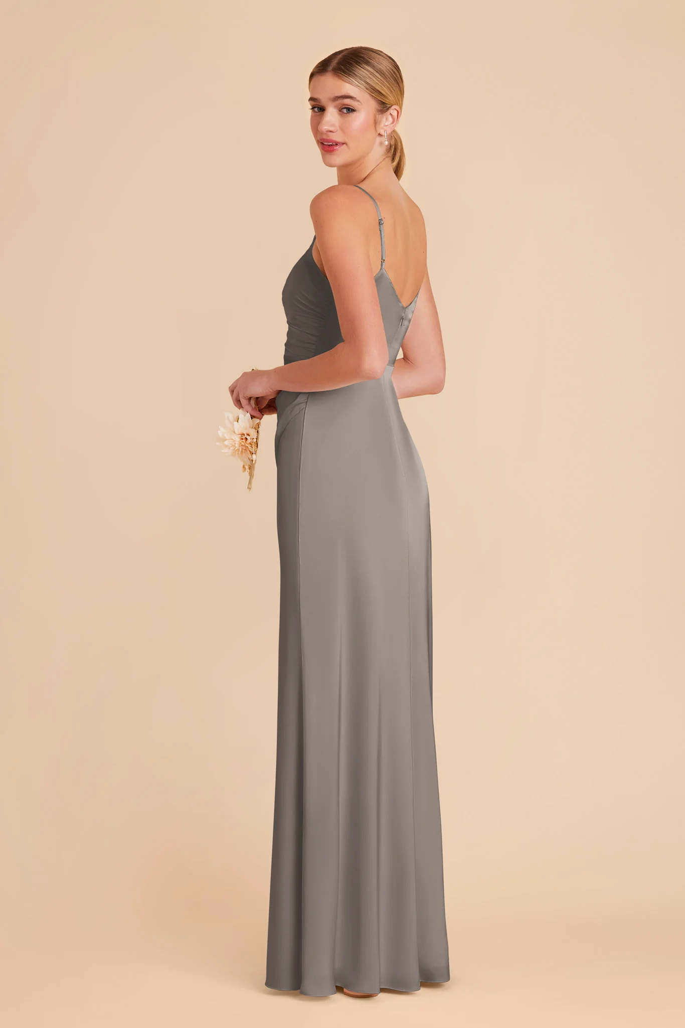 Catherine Matte Satin Dress - Quartz - Image 4
