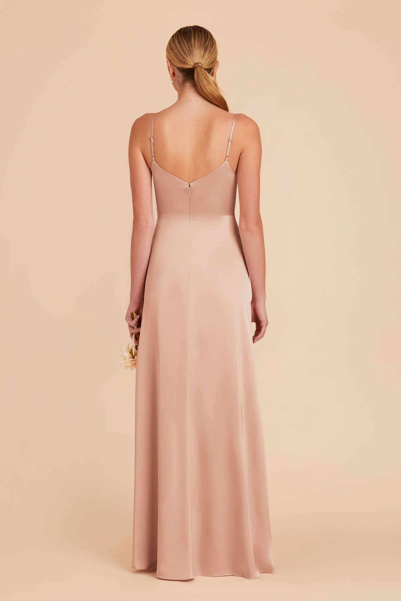 Catherine Matte Satin Dress - Rose Gold - Image 9