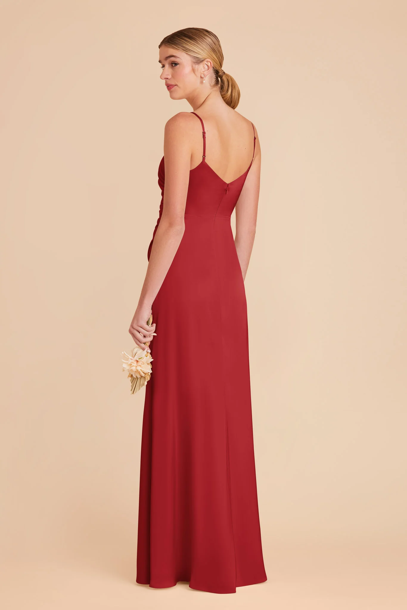 Catherine Matte Satin Dress - Ruby Red - Image 5