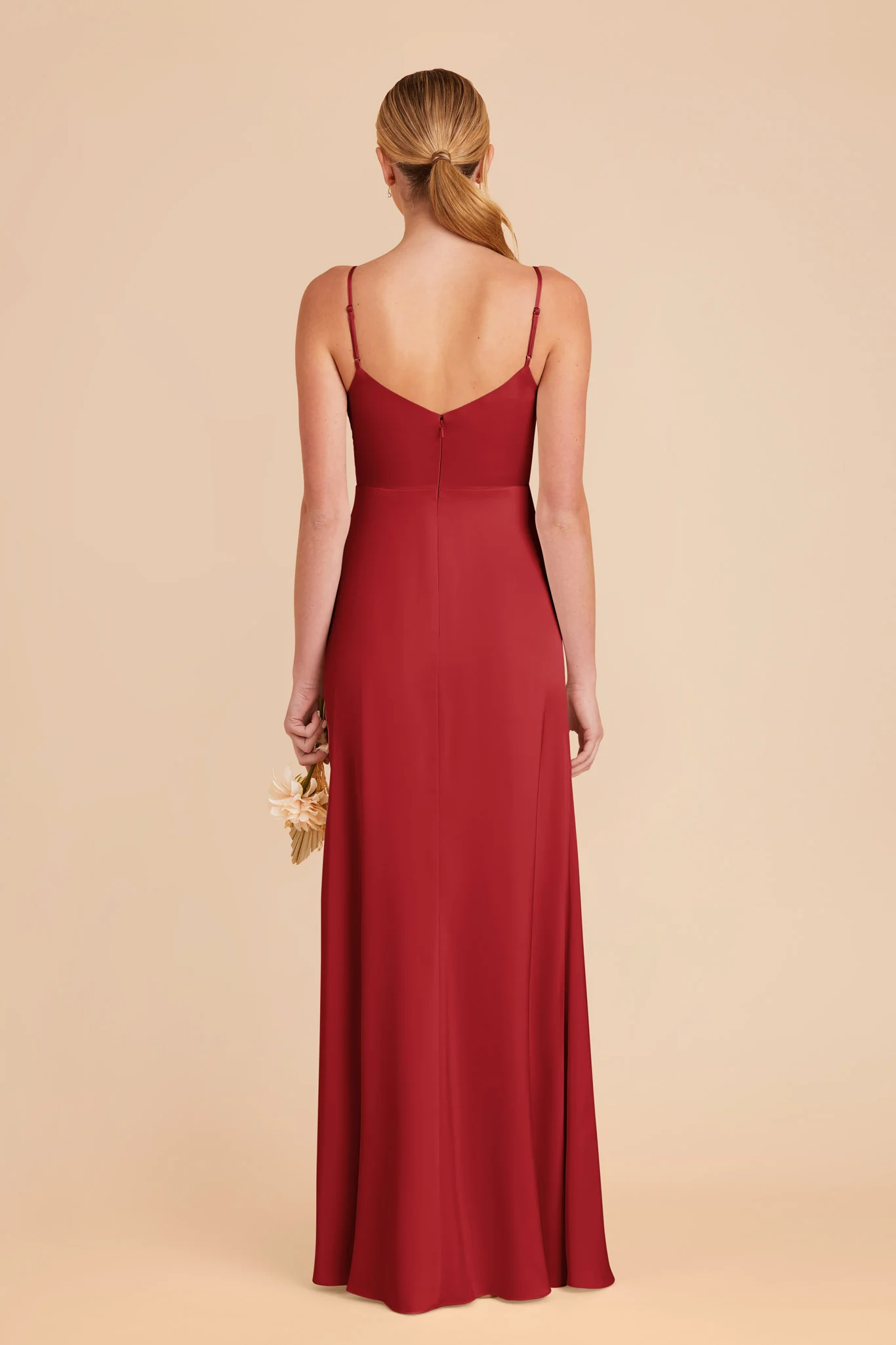 Catherine Matte Satin Dress - Ruby Red - Image 6