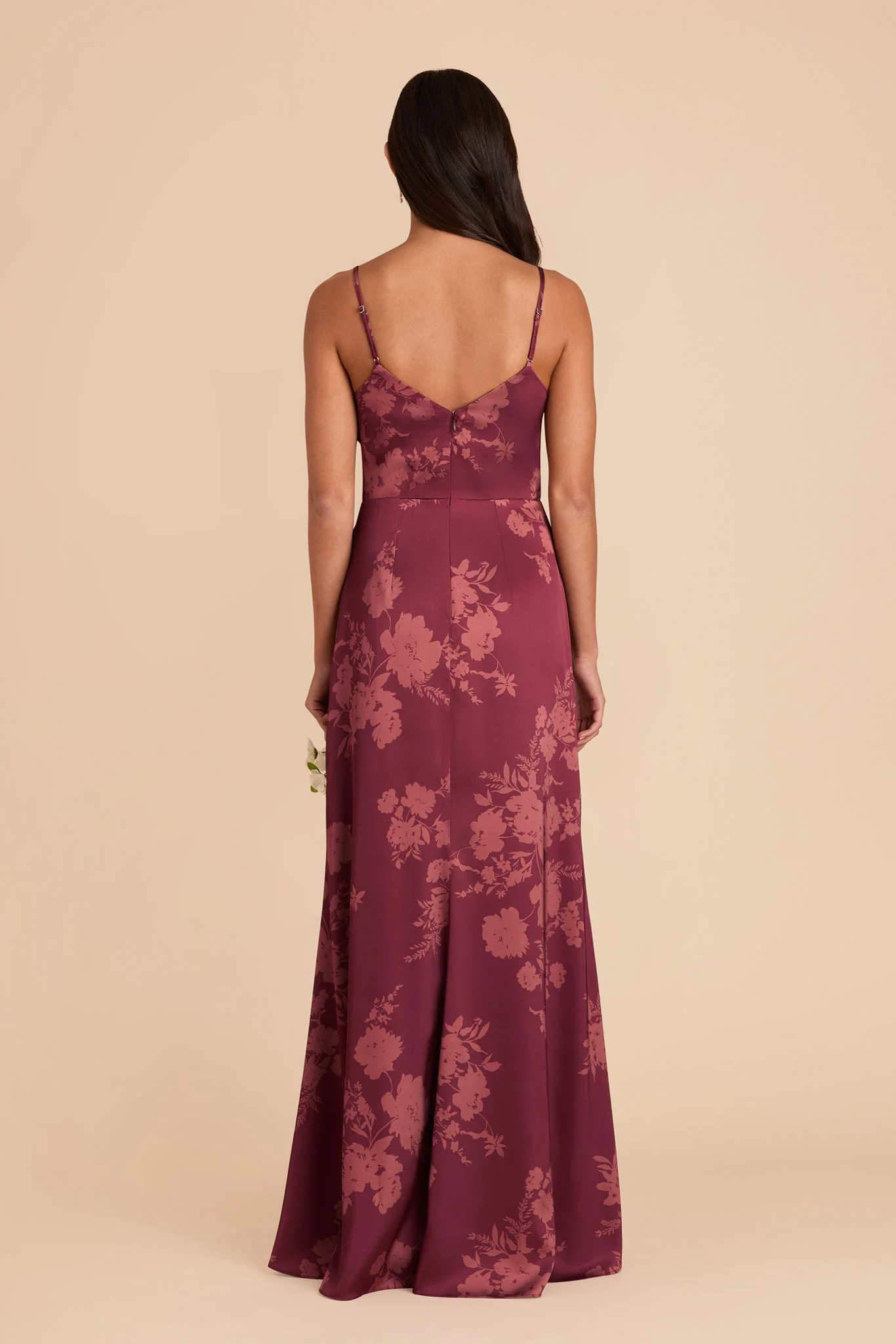 Catherine Matte Satin Dress - Sangria Whimsical Blooms - Image 4