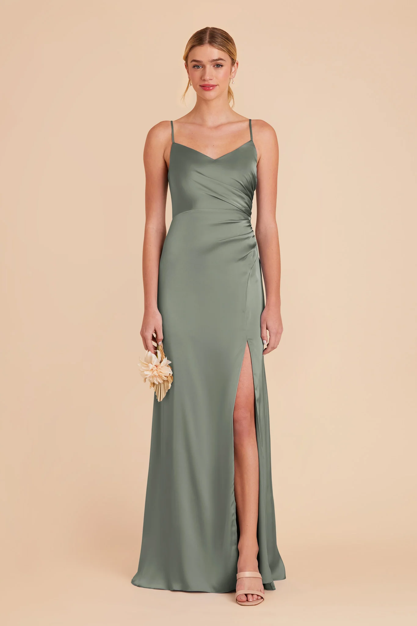 Catherine Matte Satin Dress - Sea Glass - Image 3