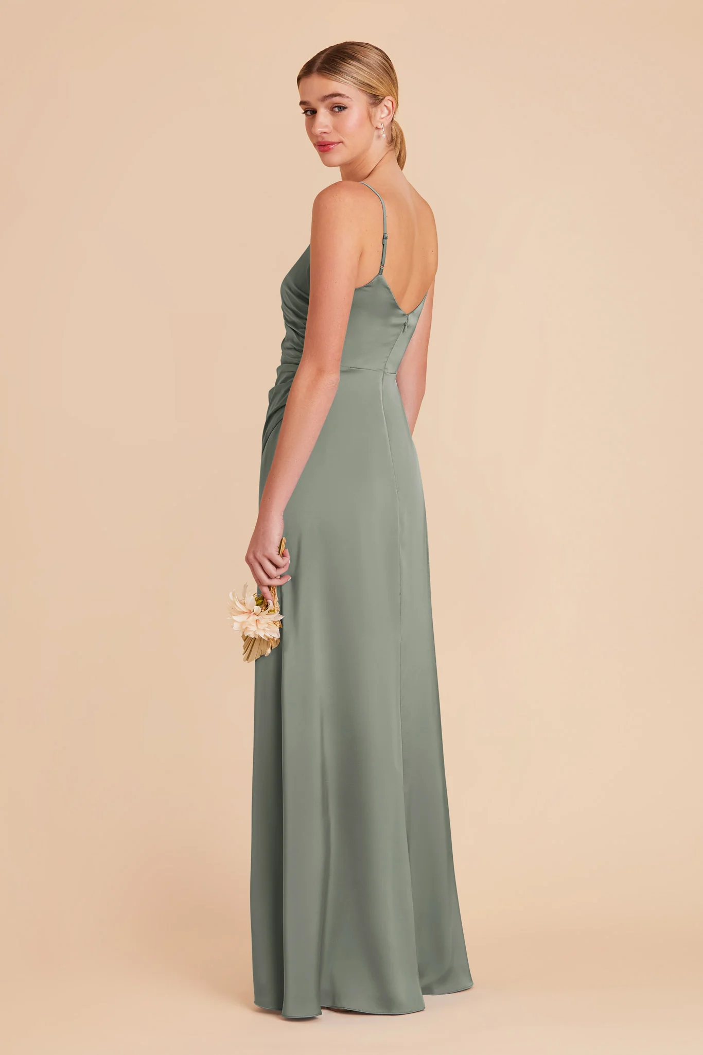 Catherine Matte Satin Dress - Sea Glass - Image 4