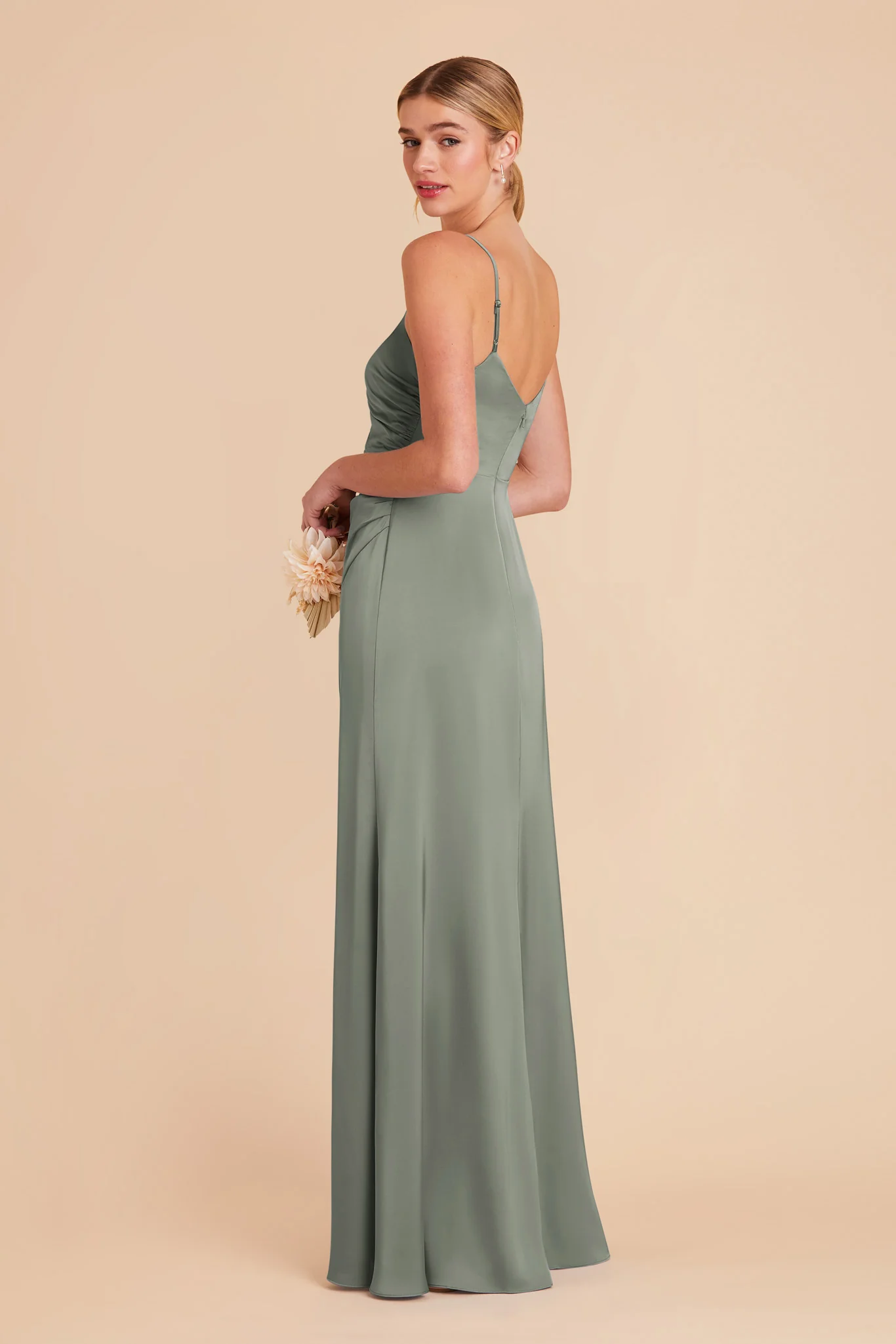 Catherine Matte Satin Dress - Sea Glass - Image 5