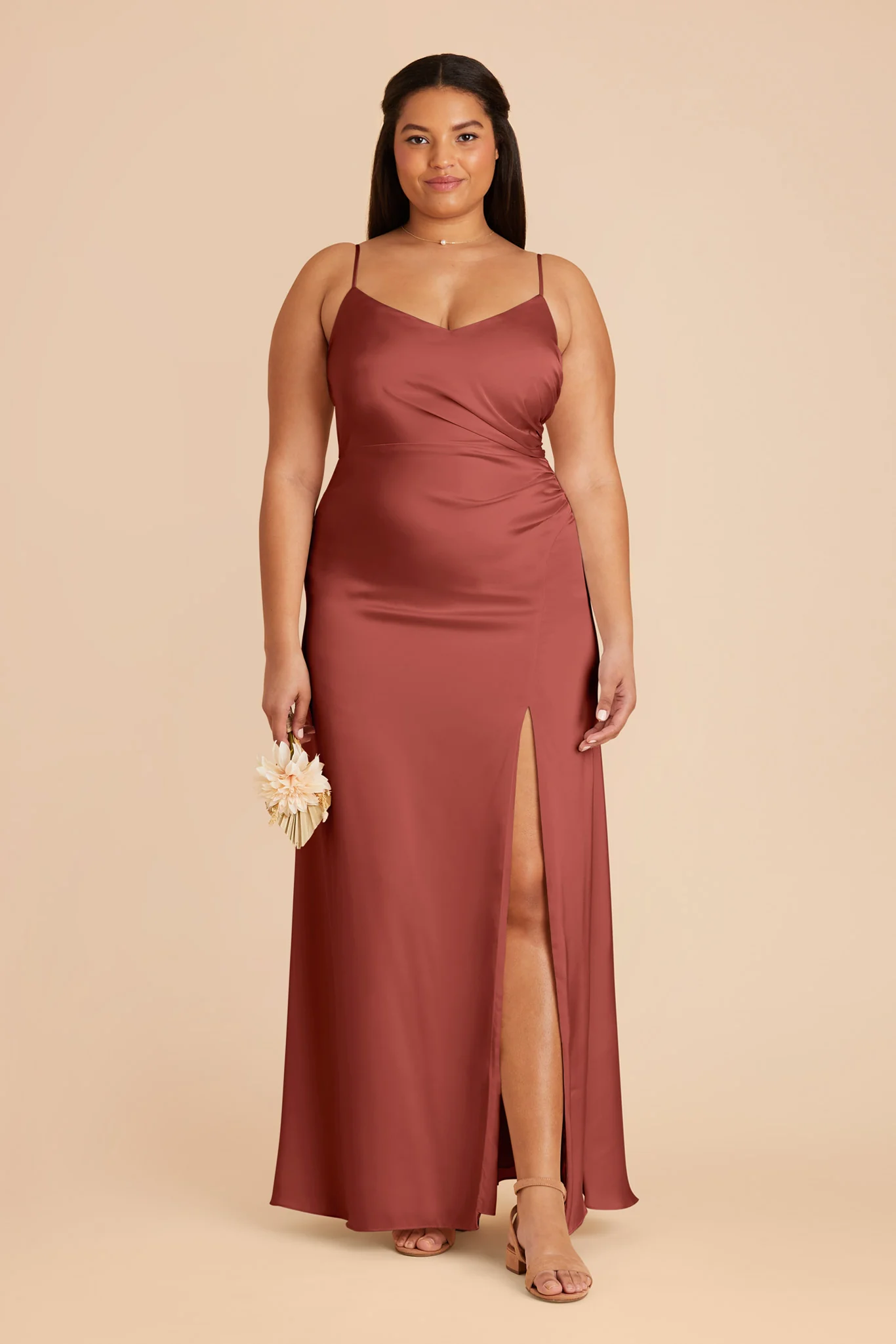 Catherine Matte Satin Dress - Spice - Image 2