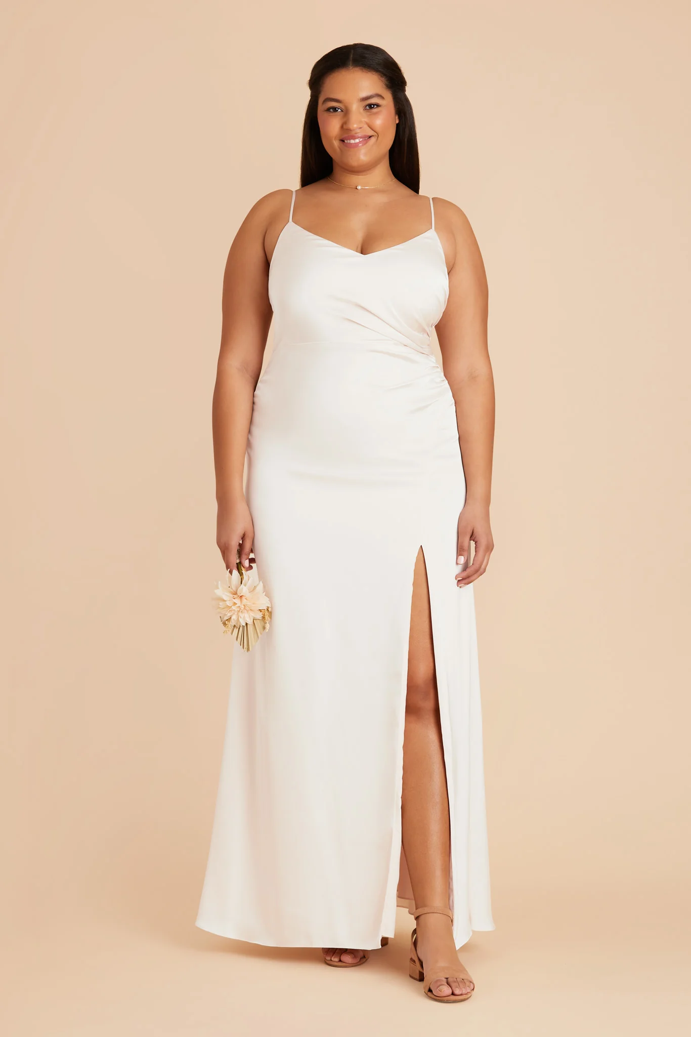 Catherine Matte Satin Dress - White - Image 2