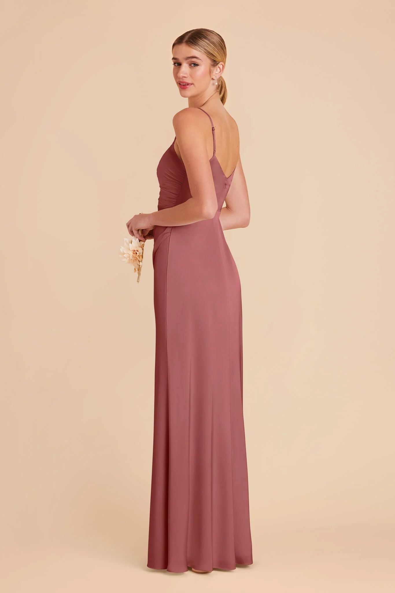 Catherine Matte Satin Dress - Wild Rose - Image 4