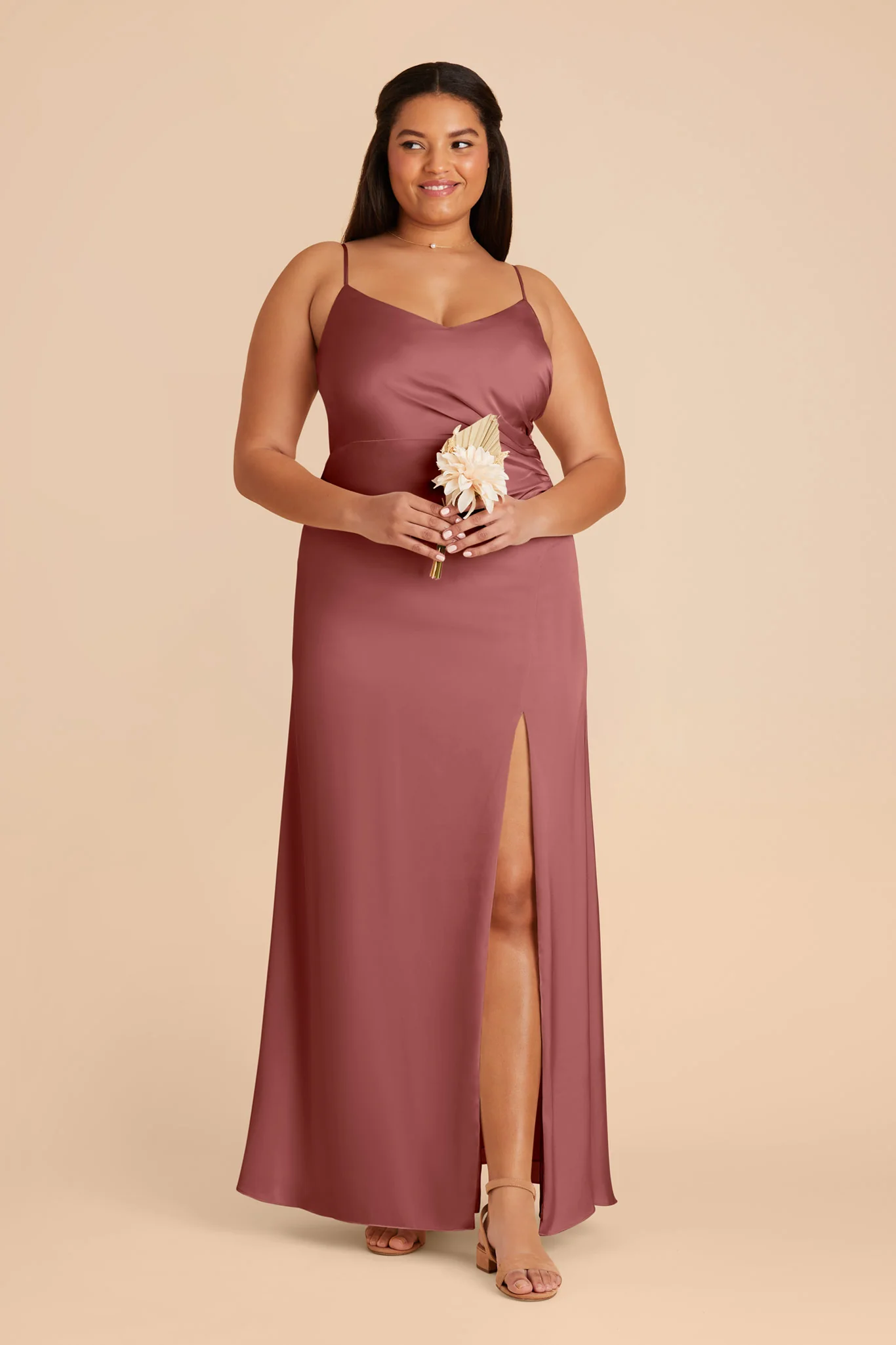 Catherine Matte Satin Dress - Wild Rose - Image 7