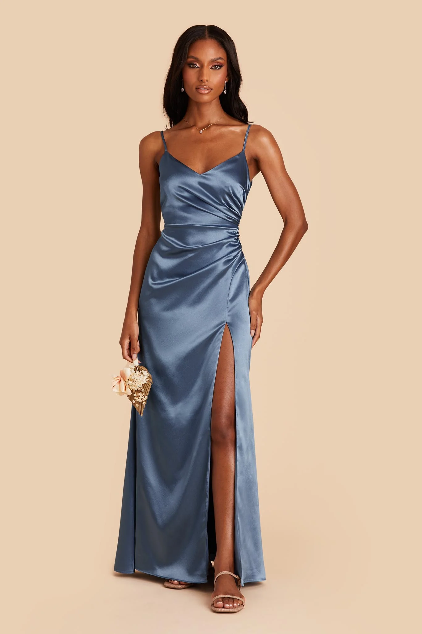 Catherine Shiny Satin Dress - Twilight