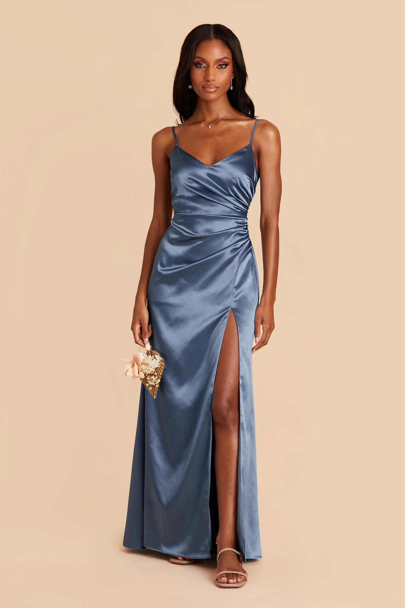 Catherine Shiny Satin Dress - Twilight - Image 2