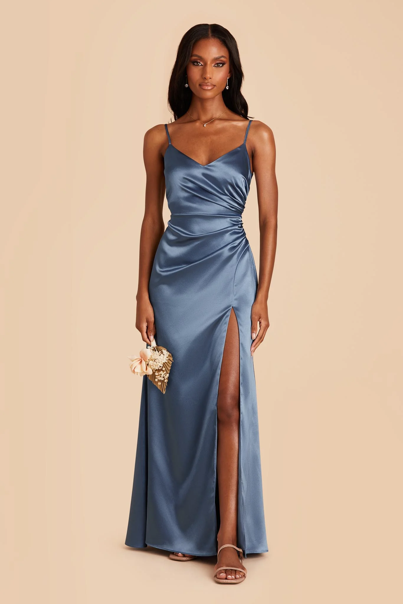 Catherine Shiny Satin Dress - Twilight - Image 3
