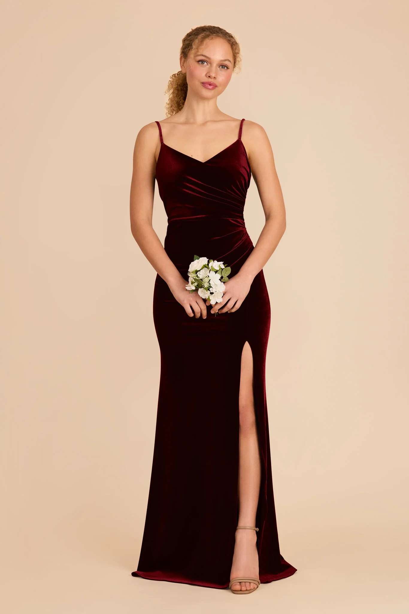 Catherine Velvet Dress - Cabernet