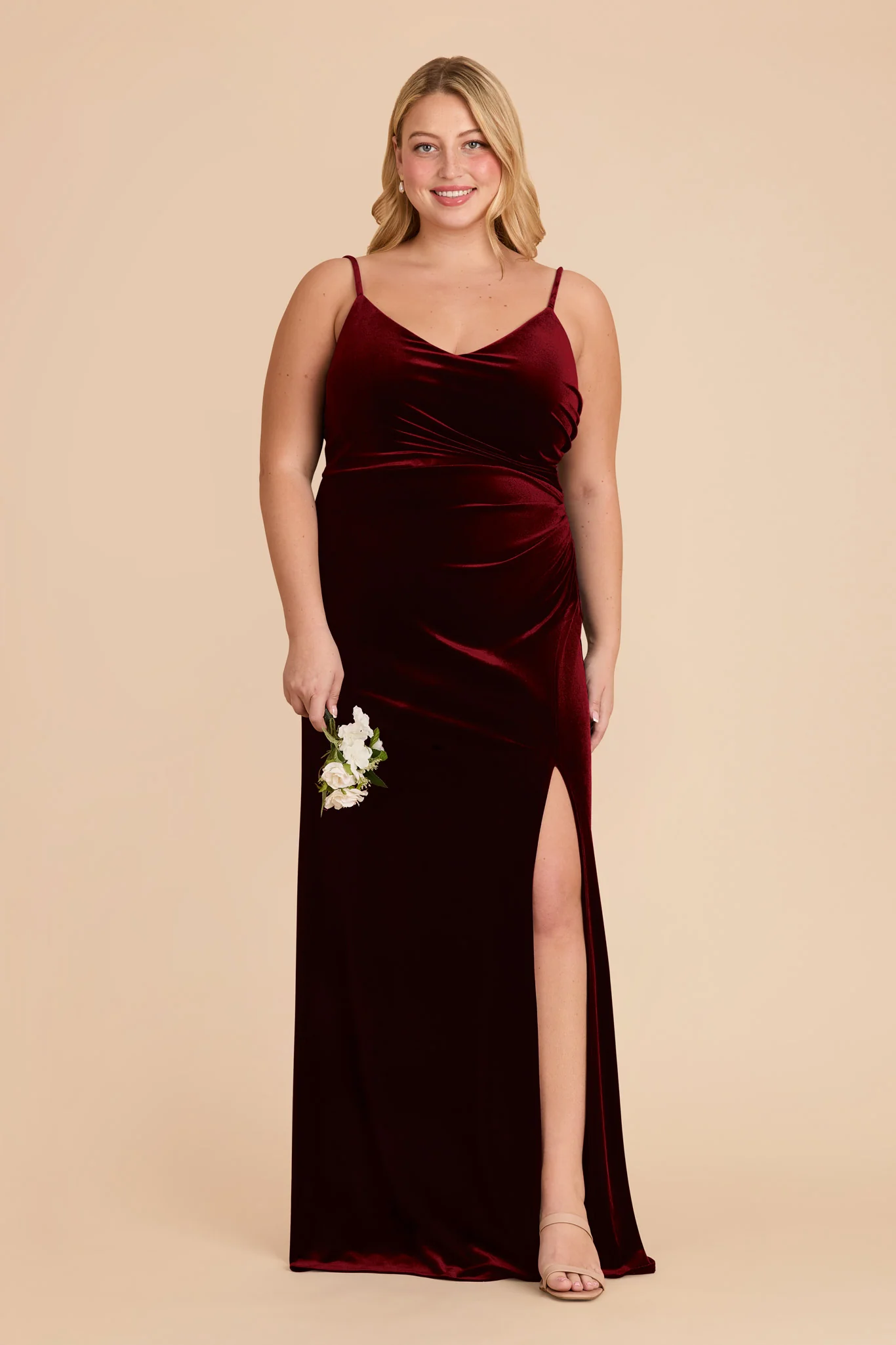 Catherine Velvet Dress - Cabernet - Image 2
