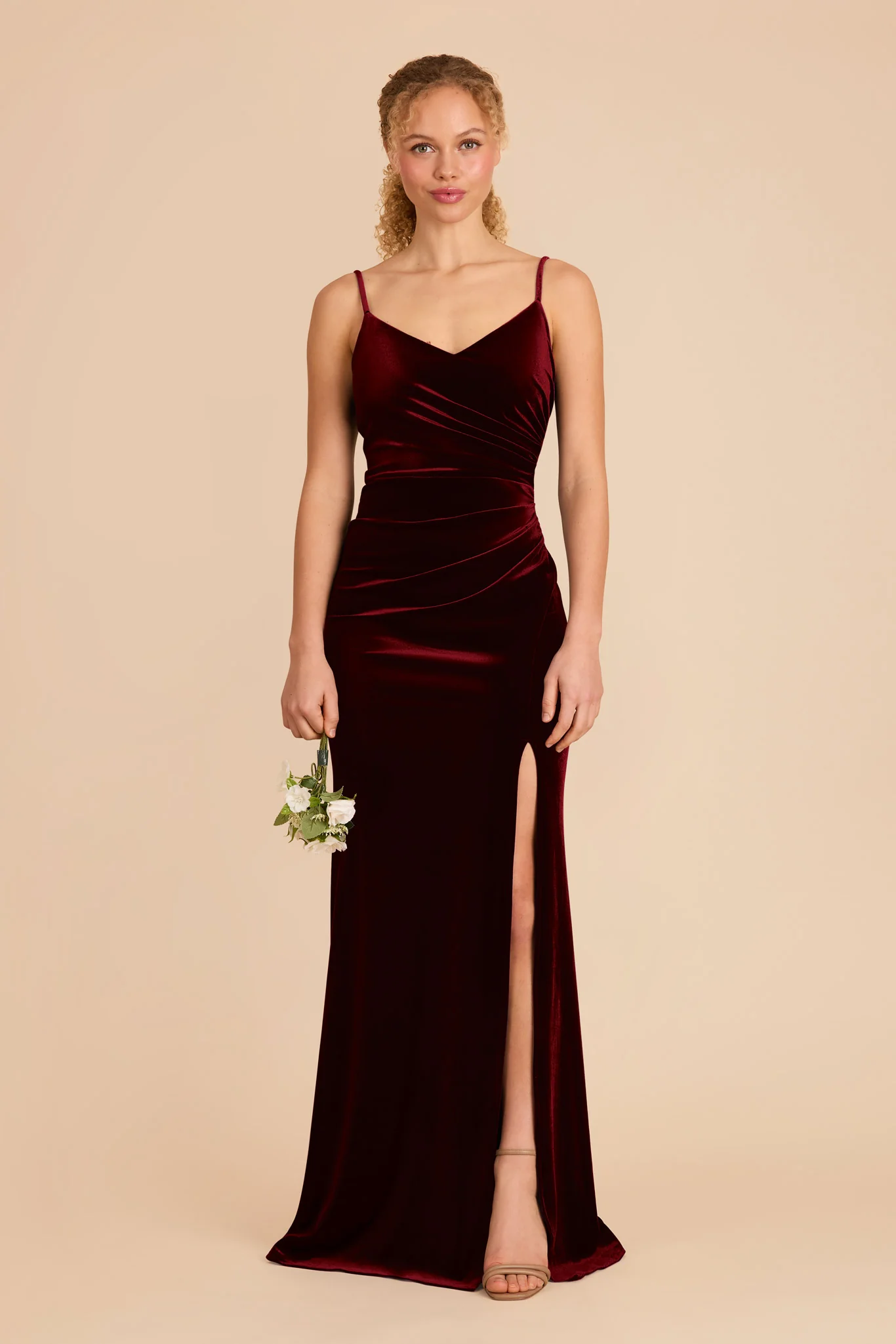 Catherine Velvet Dress - Cabernet - Image 3