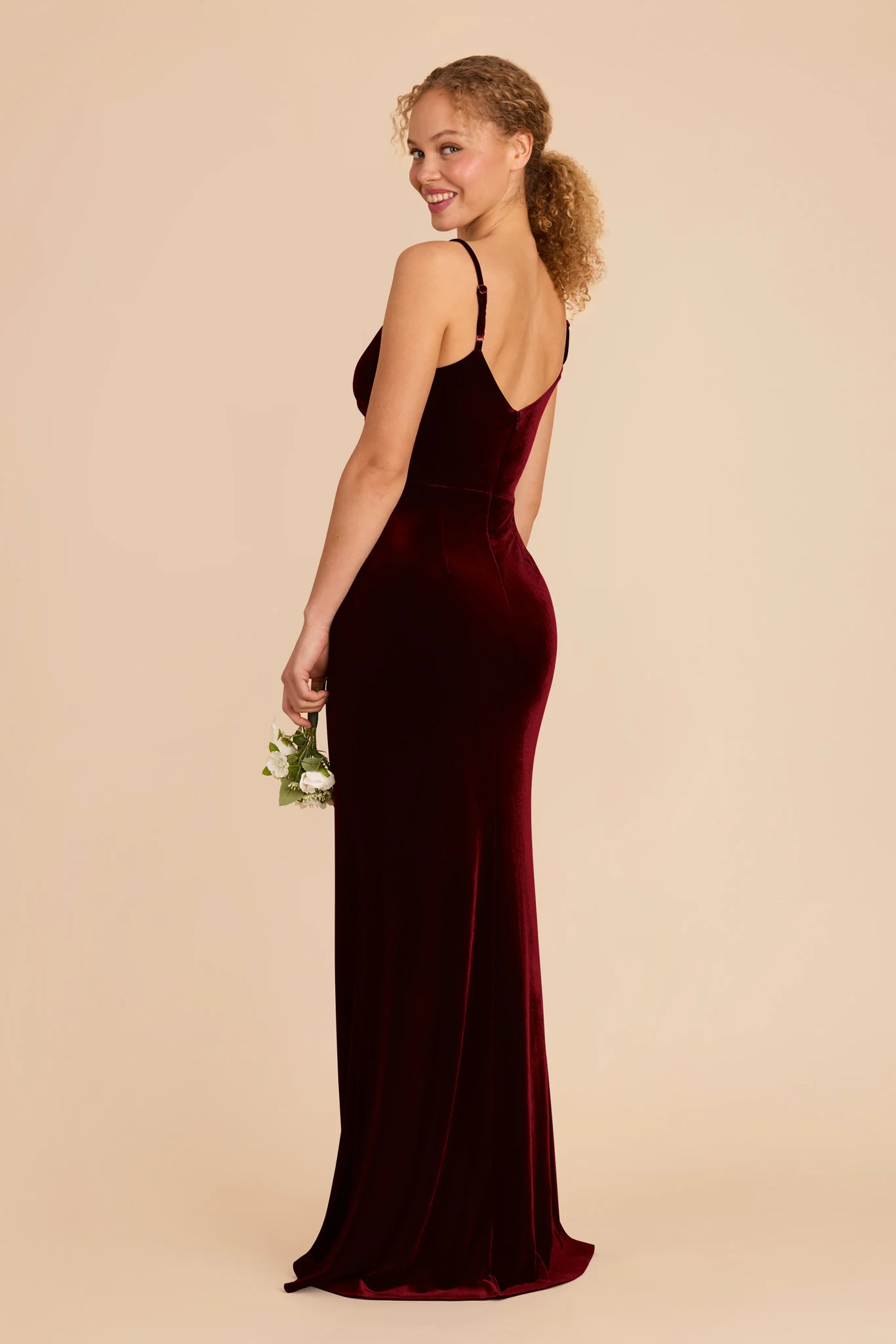 Catherine Velvet Dress - Cabernet - Image 4