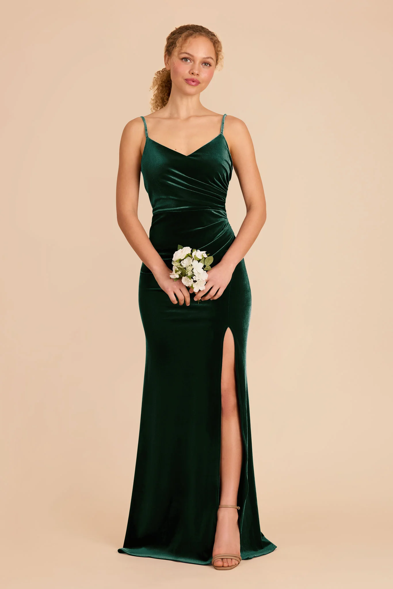 Catherine Velvet Dress - Emerald - Image 3