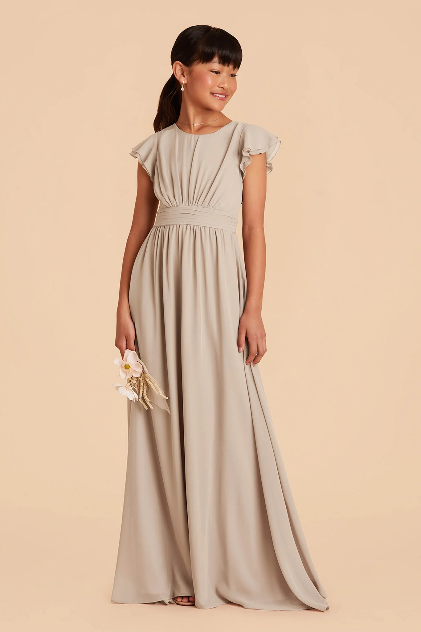 Celine Chiffon Junior Dress - Classic Champagne - Image 3