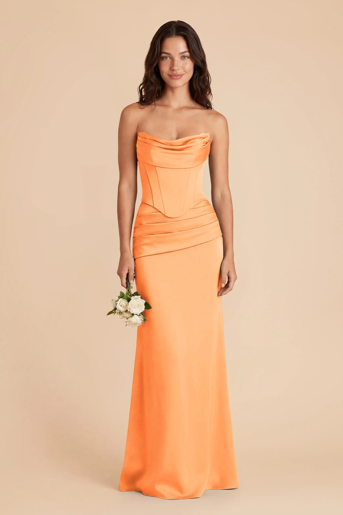 Cher Matte Satin Set - Apricot