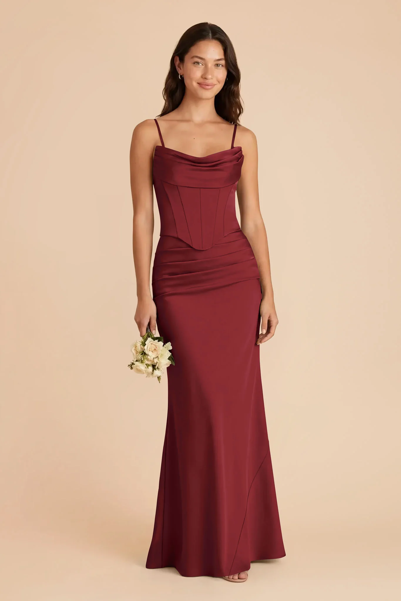 Cher Matte Satin Set - Burgundy - Image 2