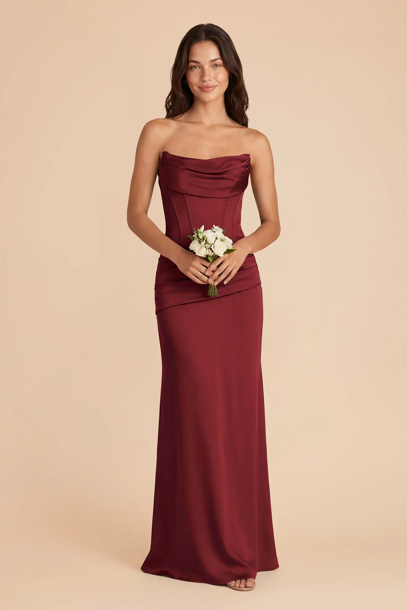 Cher Matte Satin Set - Burgundy - Image 3