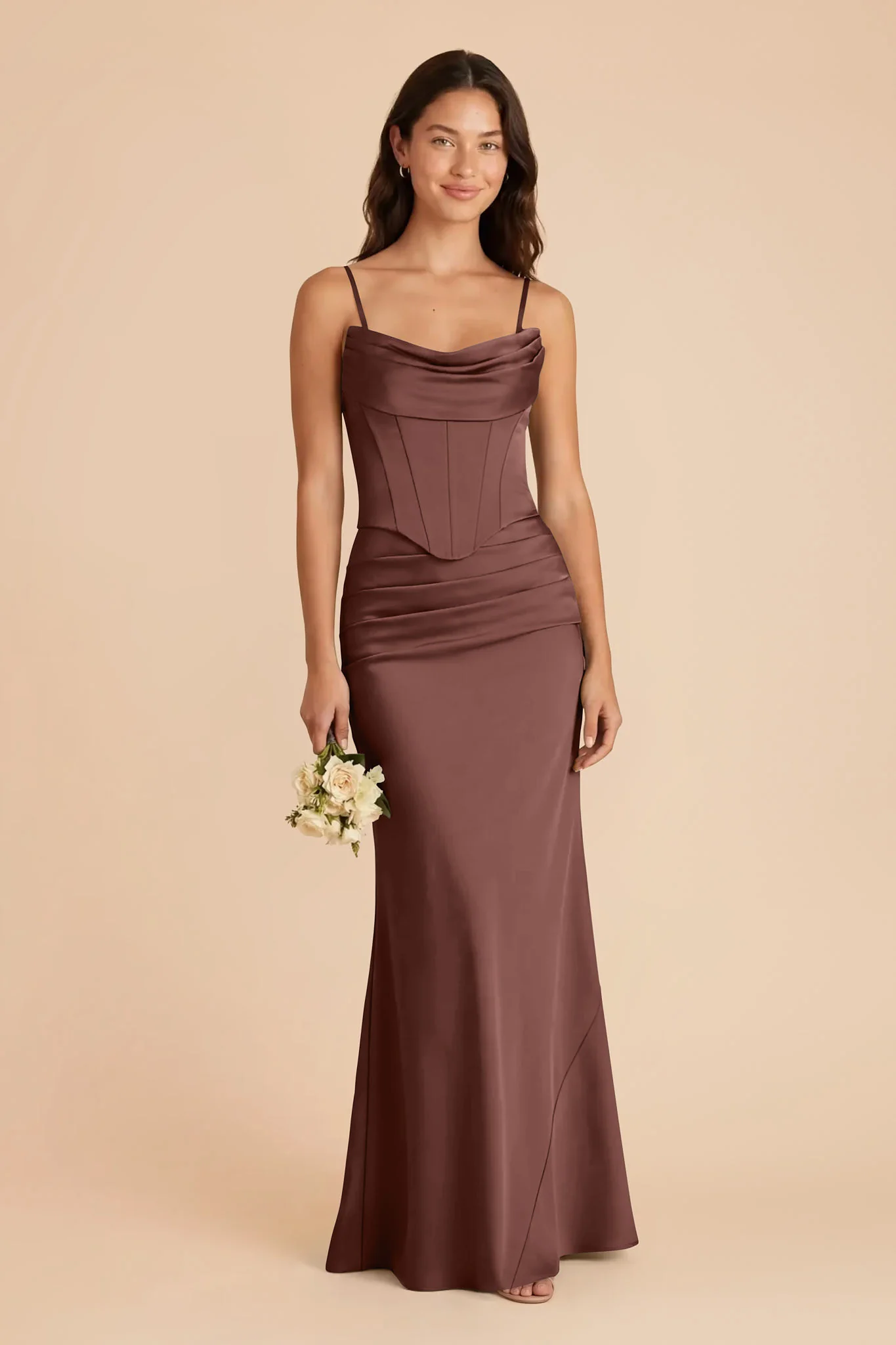 Cher Matte Satin Set - Chocolate Brown - Image 2