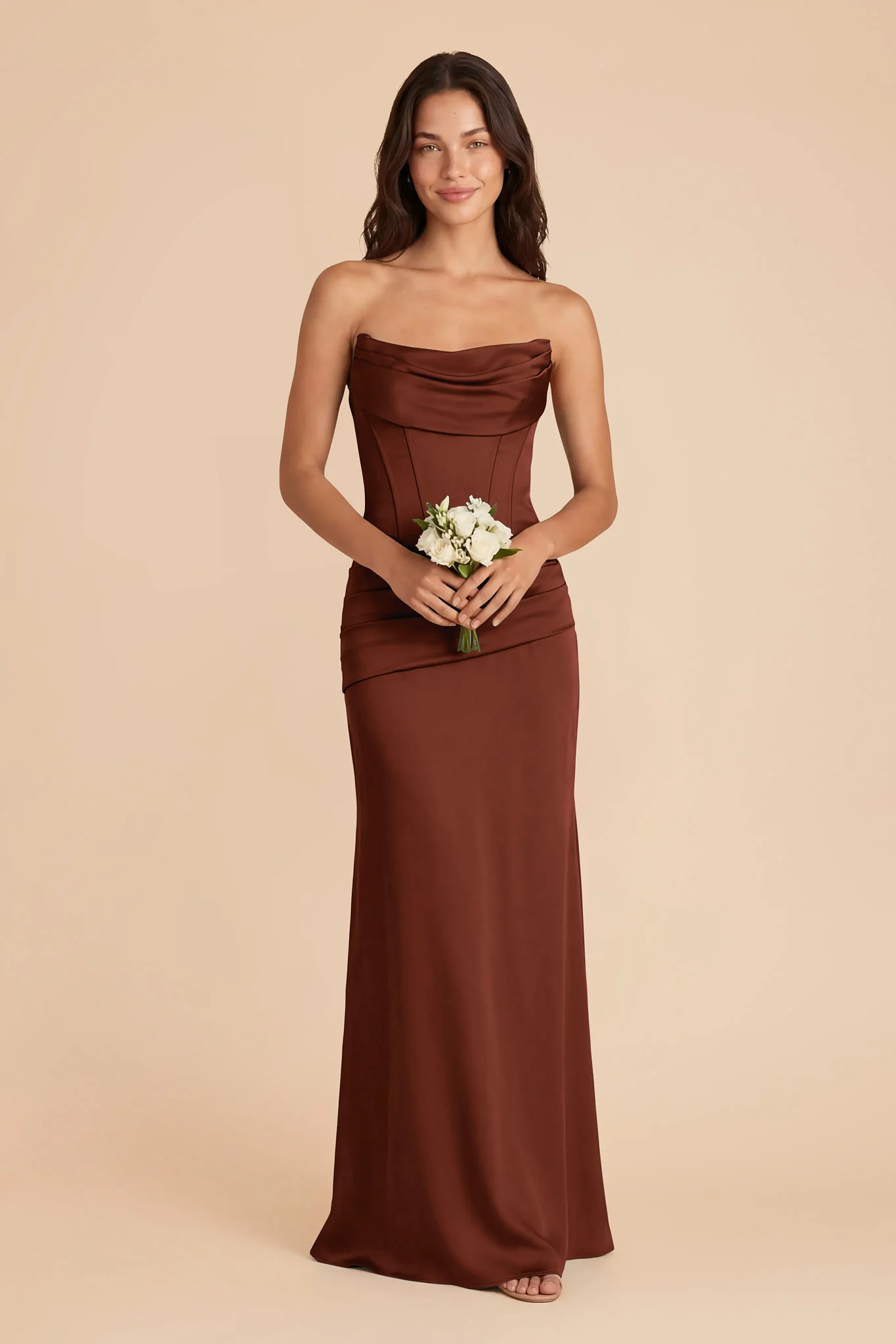 Cher Matte Satin Set - Cognac - Image 3