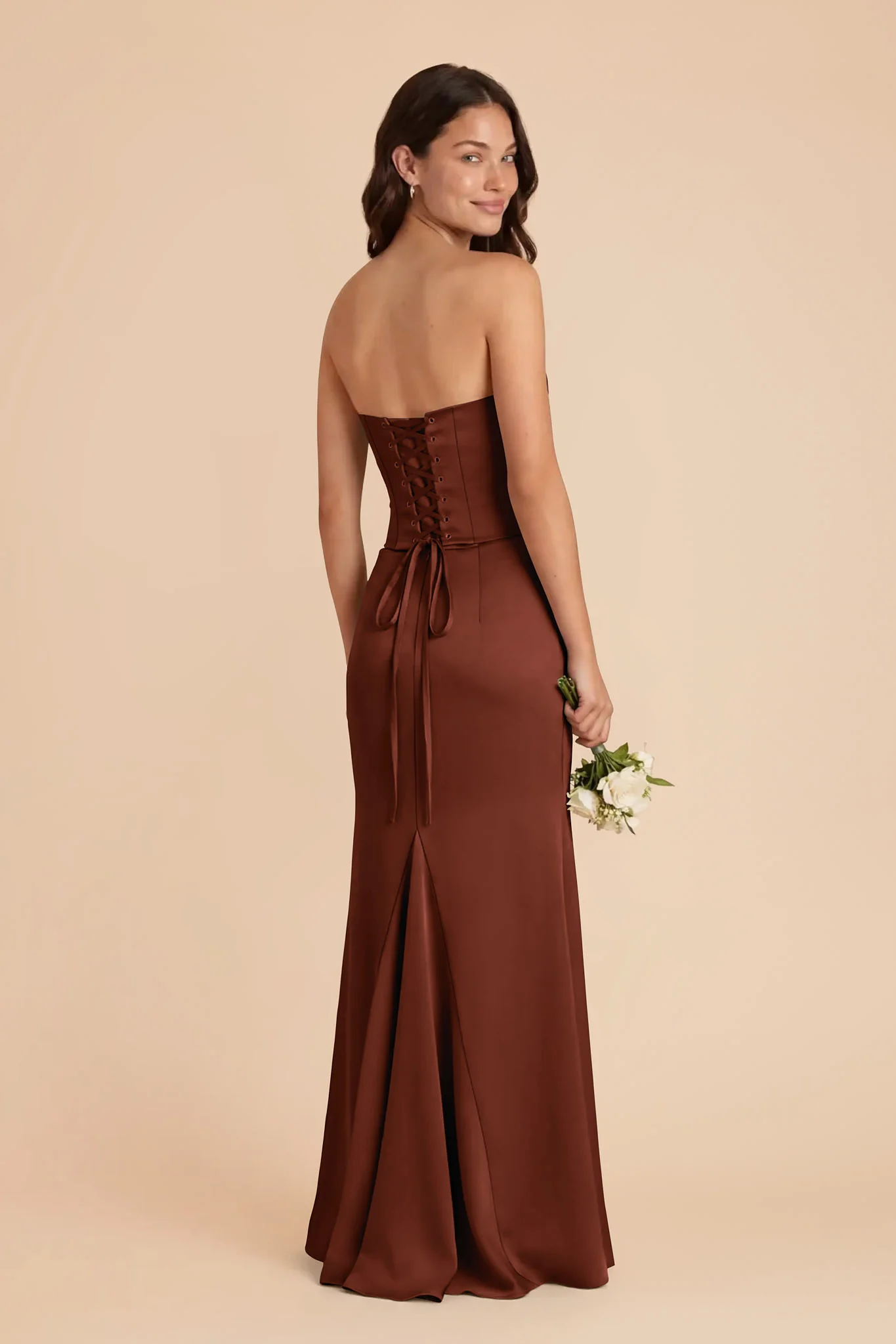 Cher Matte Satin Set - Cognac - Image 4