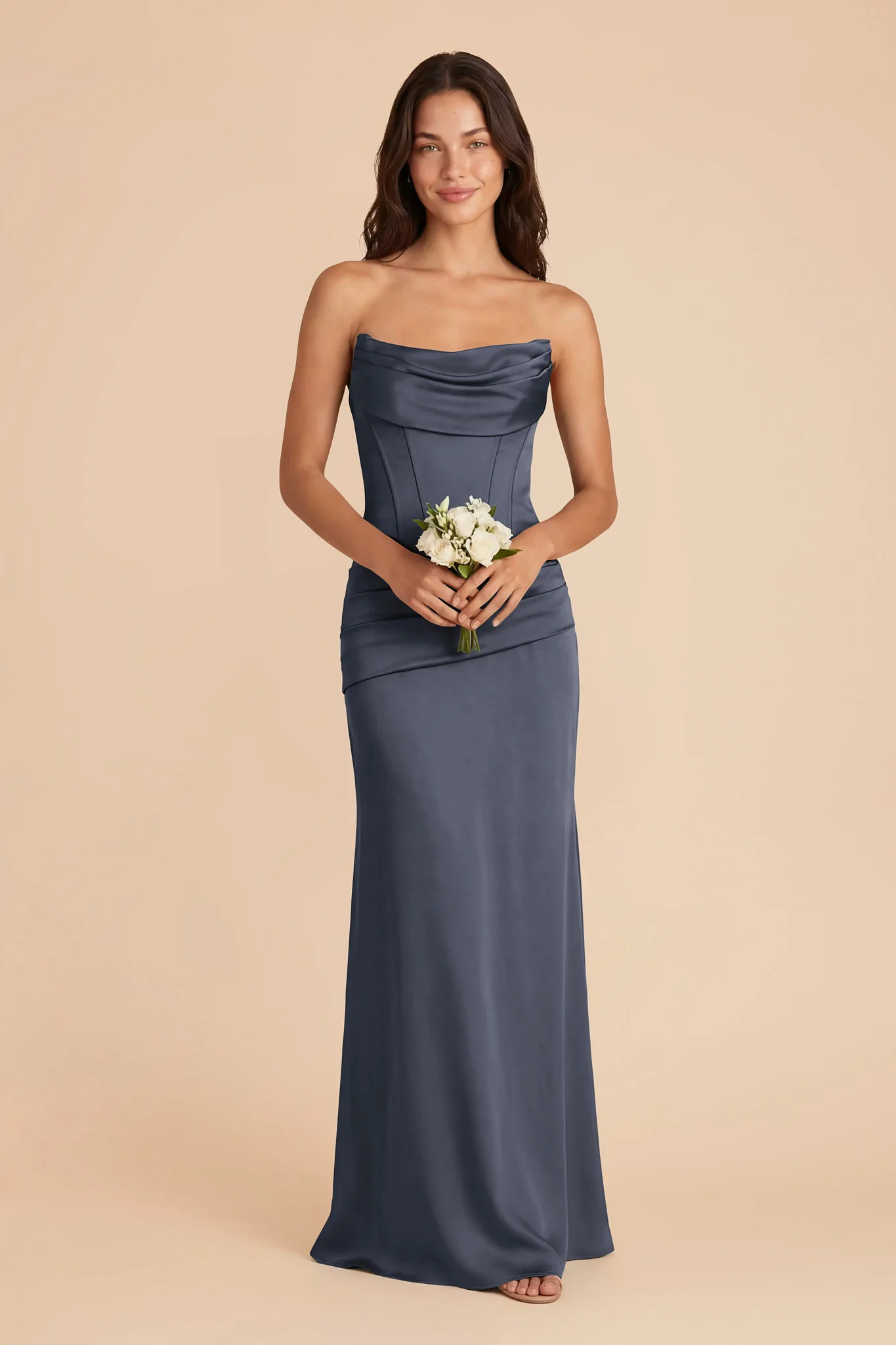 Cher Matte Satin Set - Dusk Blue - Image 3