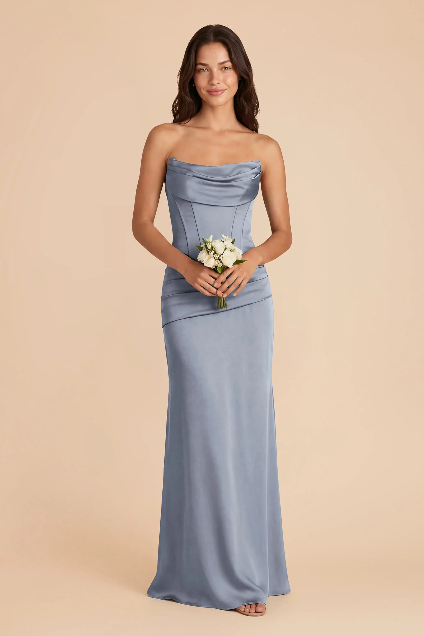 Cher Matte Satin Set - Dusty Blue - Image 3
