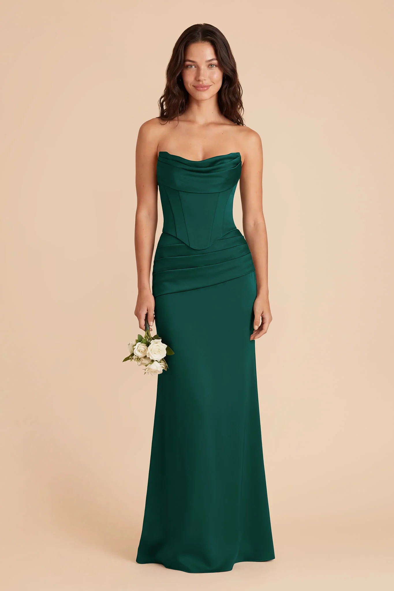 Cher Matte Satin Set - Emerald