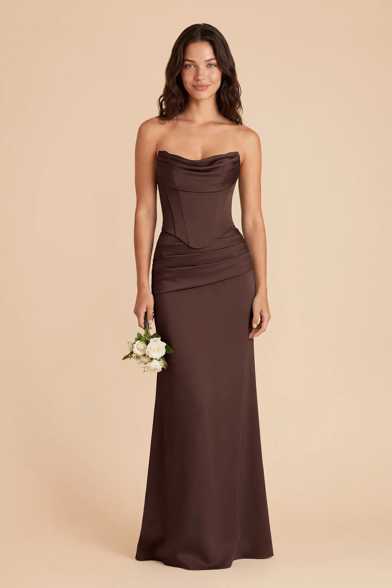 Cher Matte Satin Set - Espresso