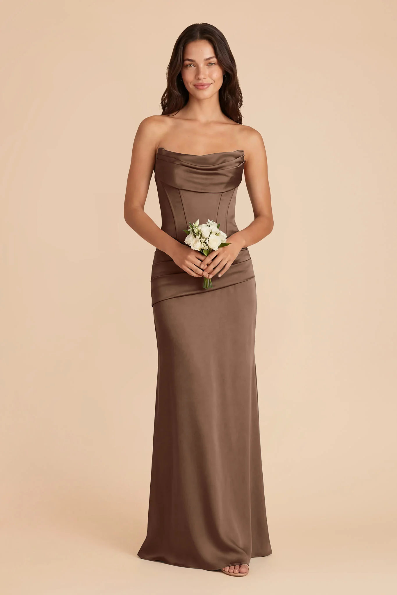 Cher Matte Satin Set - Mocha - Image 3
