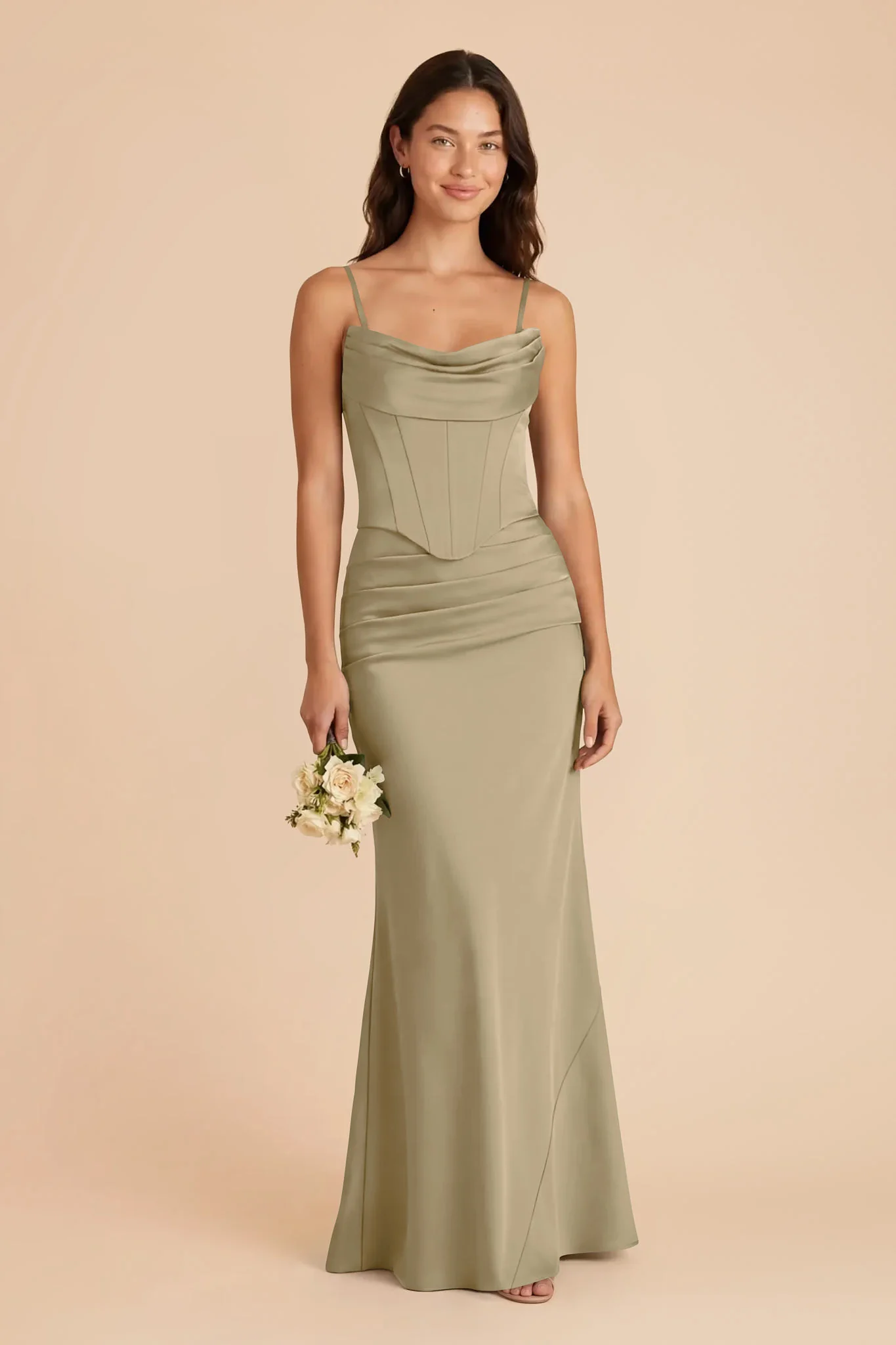 Cher Matte Satin Set - Moss Green - Image 2