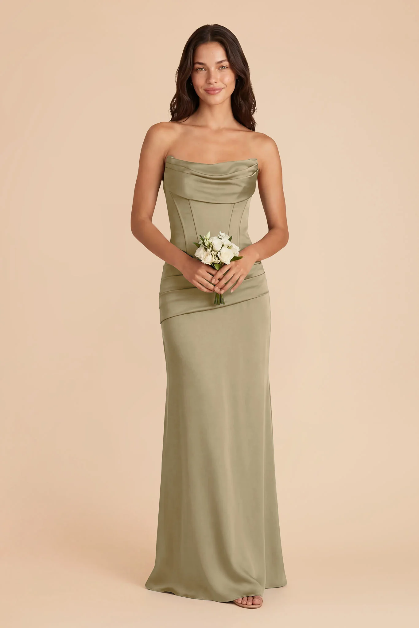 Cher Matte Satin Set - Moss Green - Image 3