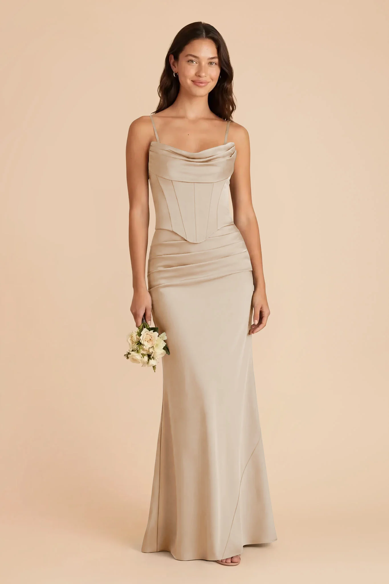 Cher Matte Satin Set - Neutral Champagne - Image 2