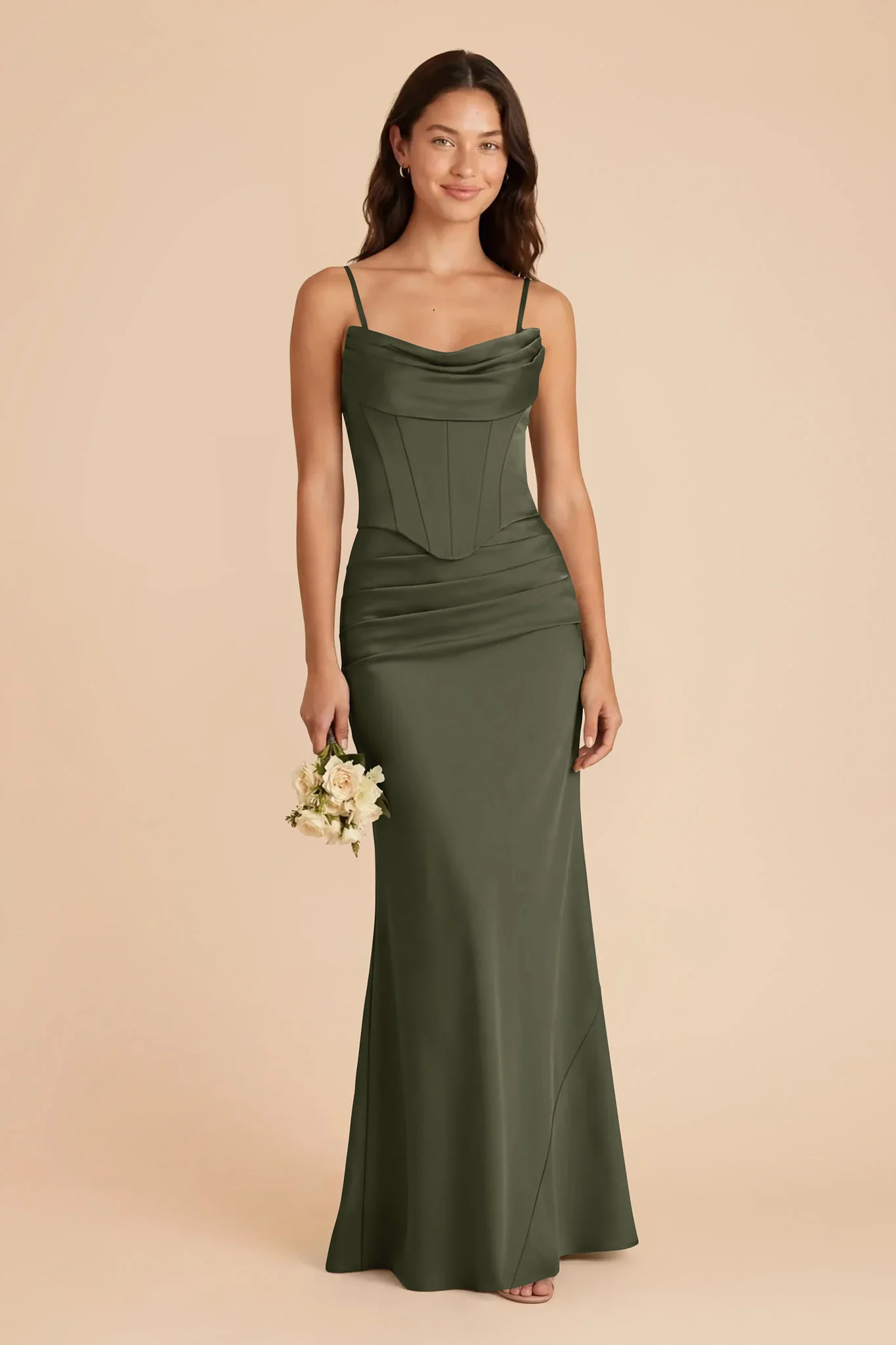 Cher Matte Satin Set - Olive - Image 2