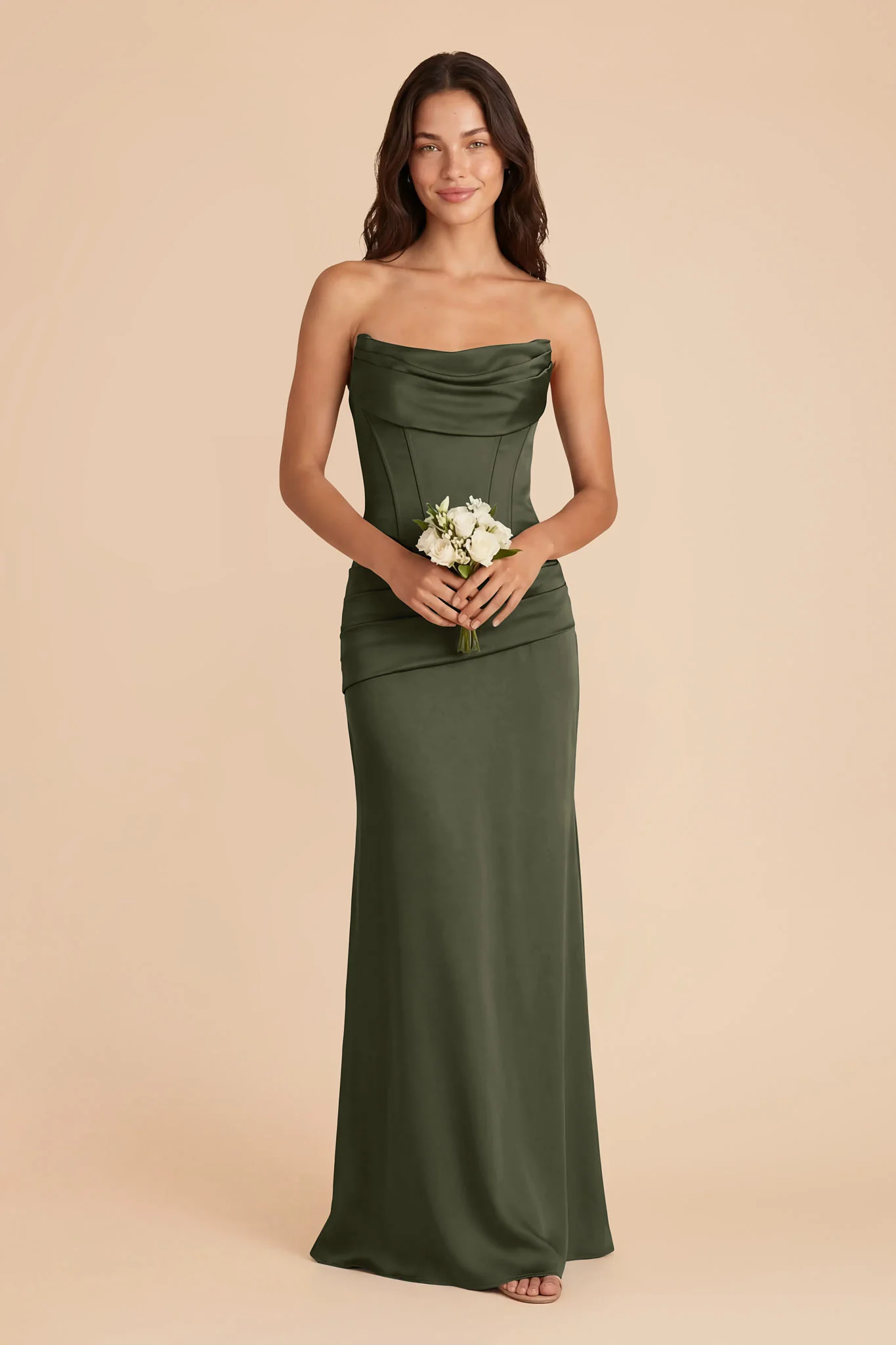 Cher Matte Satin Set - Olive - Image 3