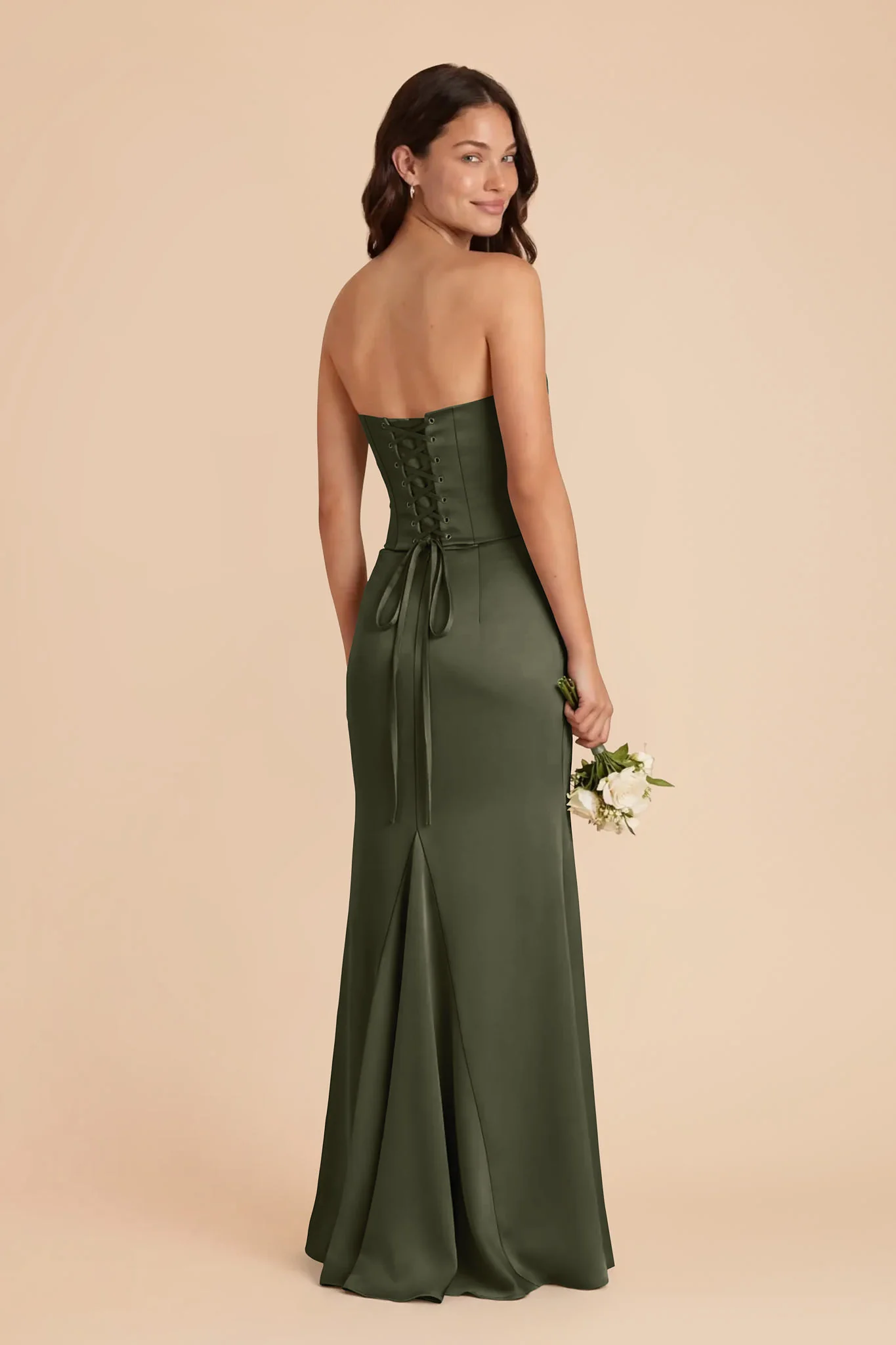 Cher Matte Satin Set - Olive - Image 4
