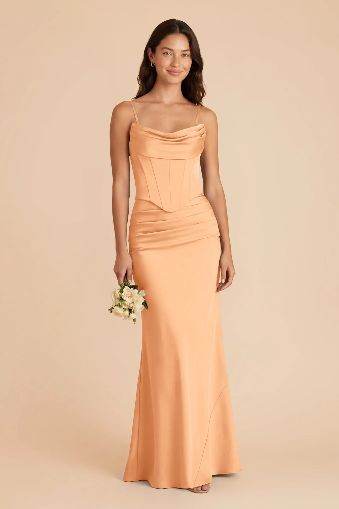 Cher Matte Satin Set - Peach - Image 2