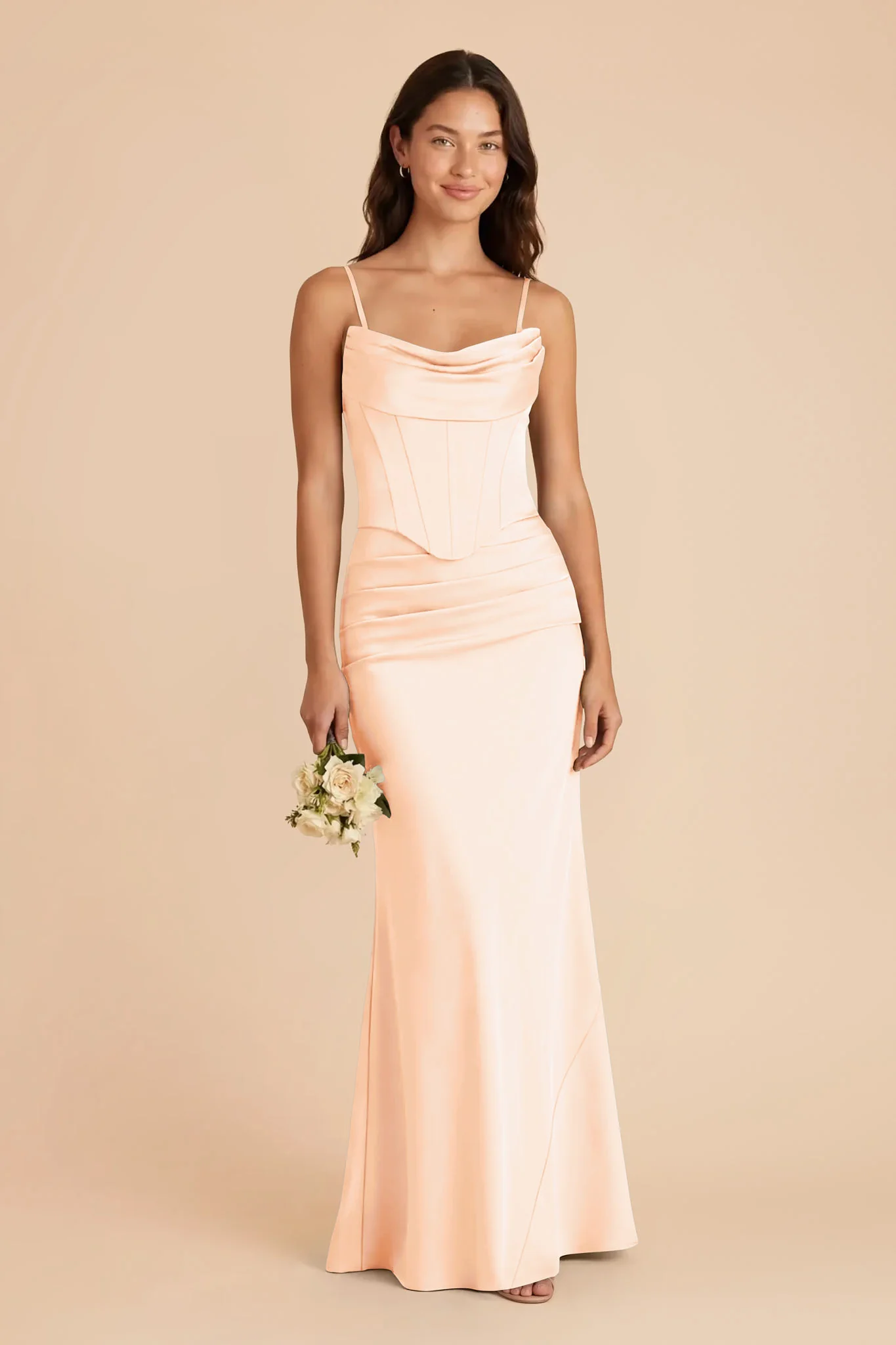 Cher Matte Satin Set - Peach Cream - Image 2