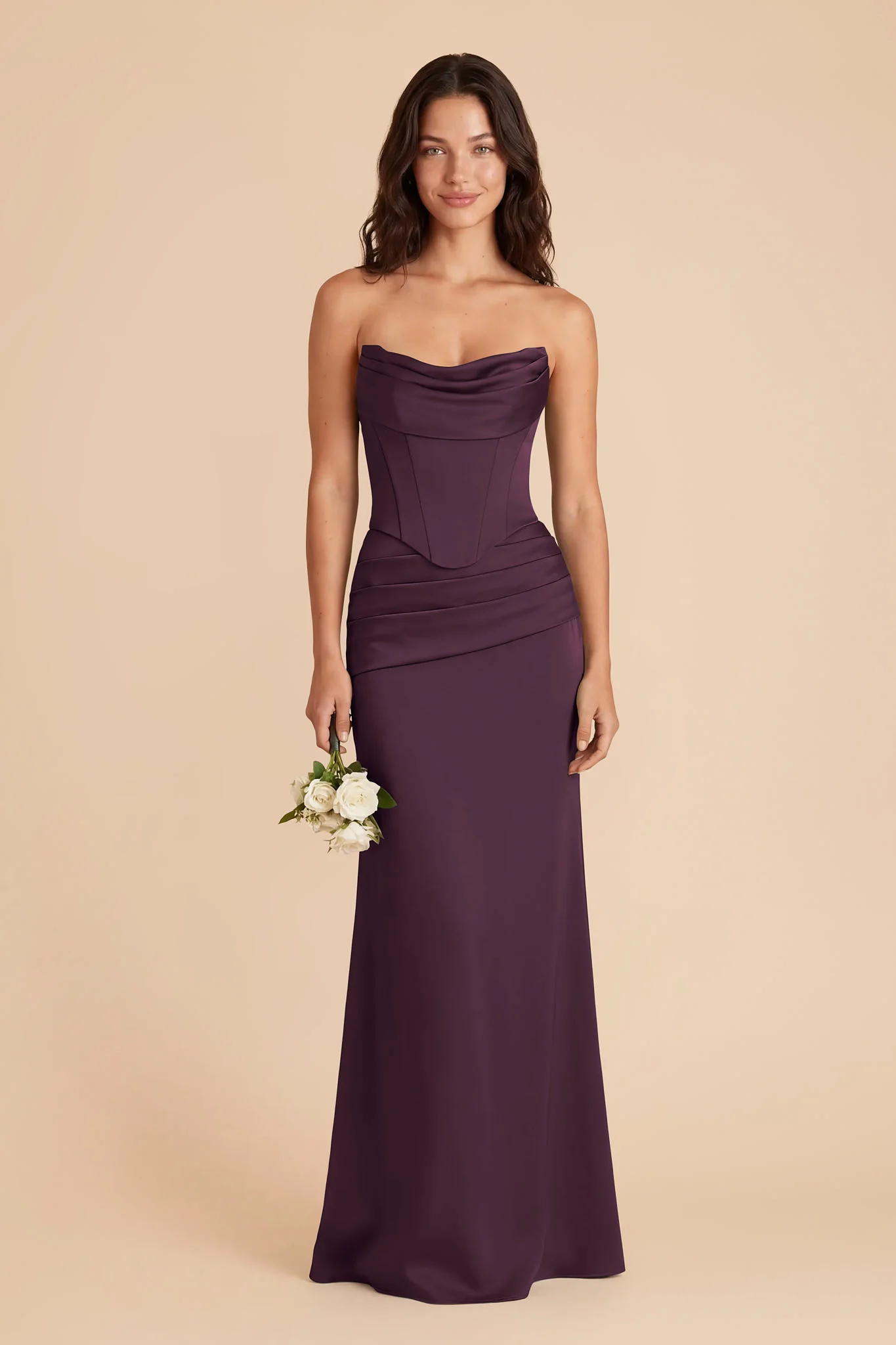 Cher Matte Satin Set - Plum