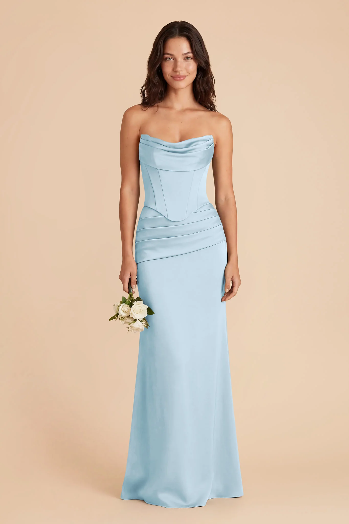 Cher Matte Satin Set - Sky Blue