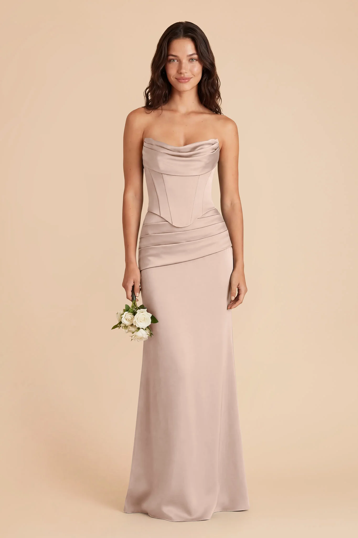 Cher Matte Satin Set - Taupe