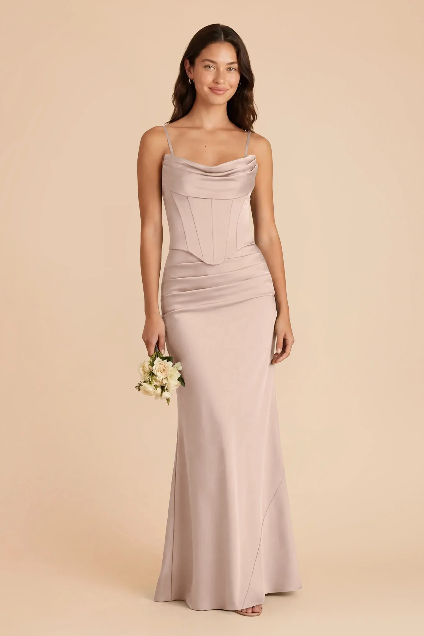 Cher Matte Satin Set - Taupe - Image 2