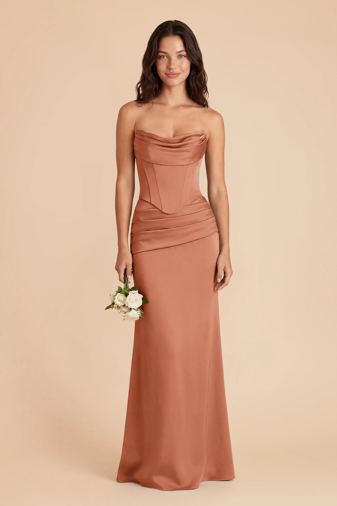 Cher Matte Satin Set - Terracotta